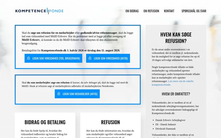 Screenshot of kompetencefonde.dk