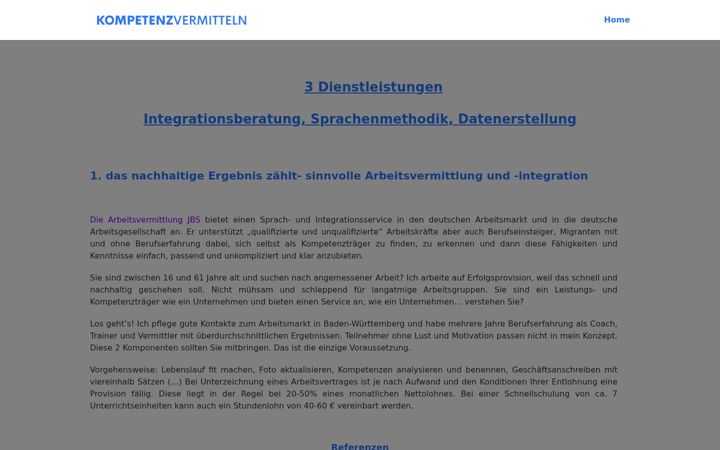 Screenshot of kompetenzvermitteln.de