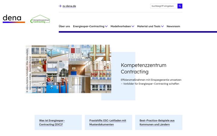 Screenshot of kompetenzzentrum-contracting.de