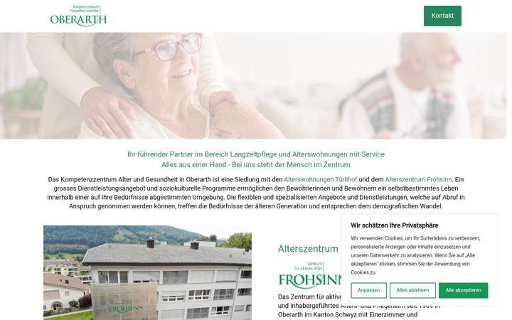 Screenshot of kompetenzzentrum-oberarth.ch