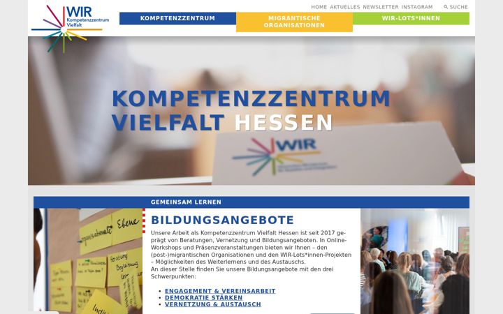 Screenshot of kompetenzzentrum-vielfalt-hessen.de
