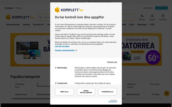 Screenshot of komplett.se