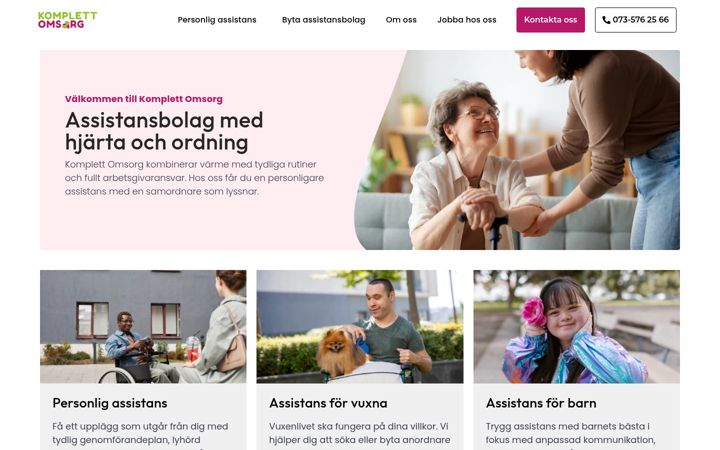 Screenshot of komplettomsorg.se