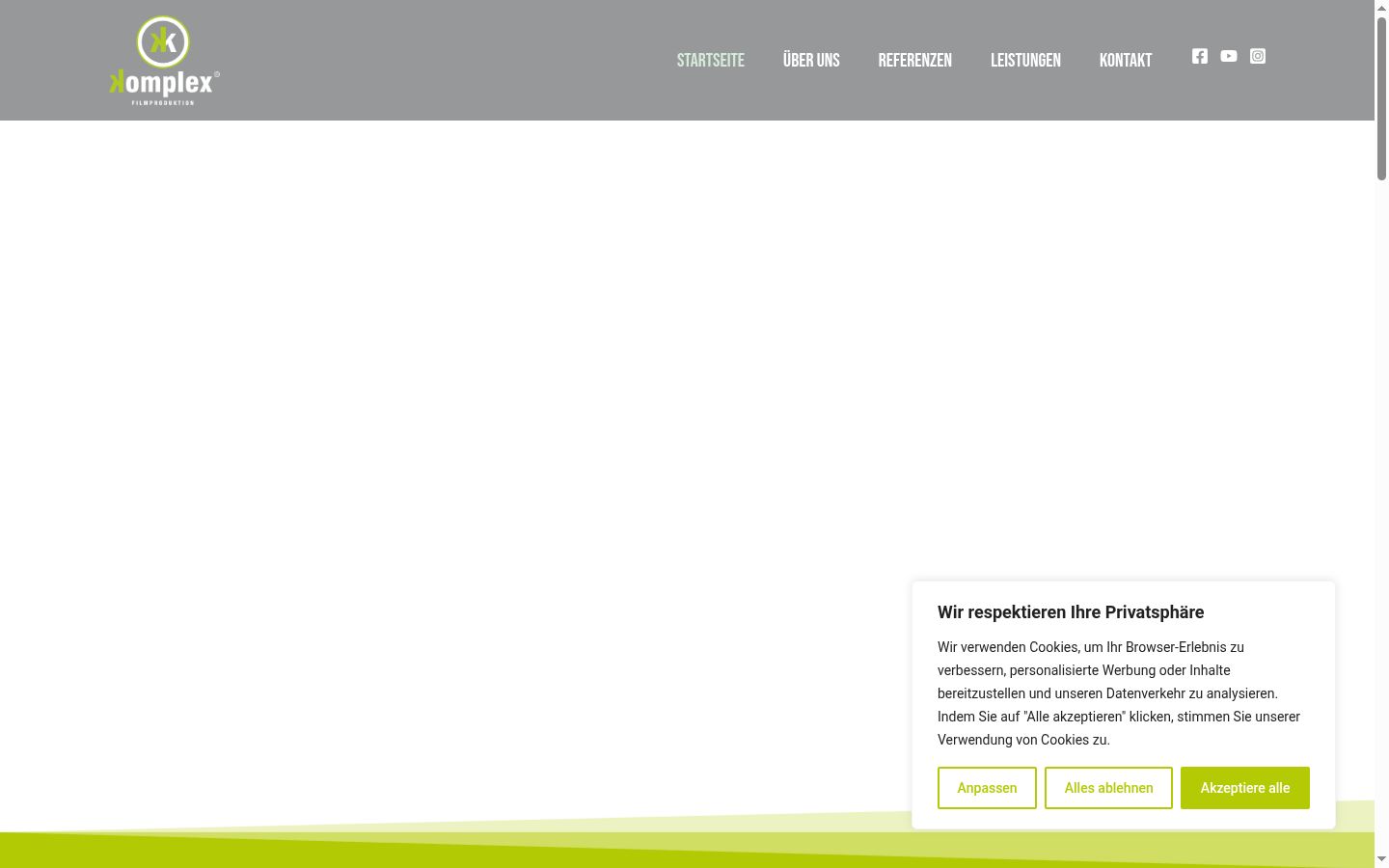 Screenshot of the consent banner shown before any interaction