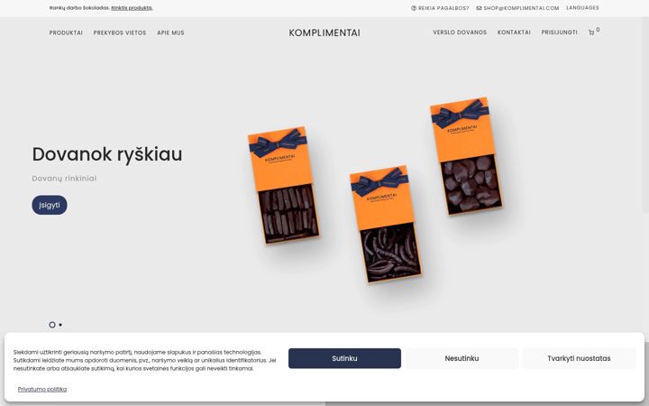 Screenshot of komplimentai.com