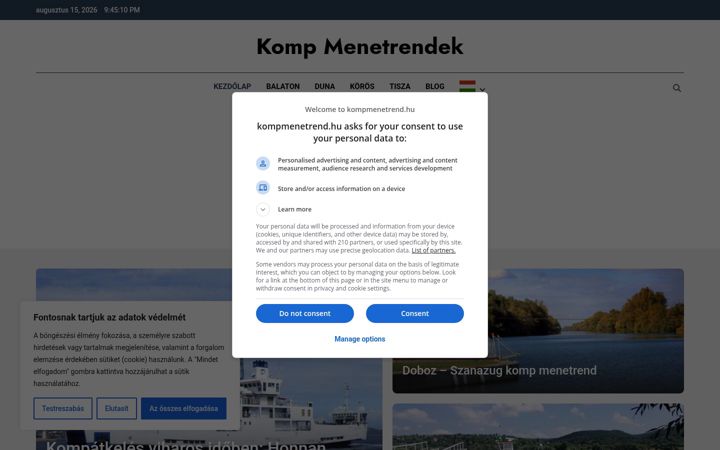 Screenshot of kompmenetrend.hu