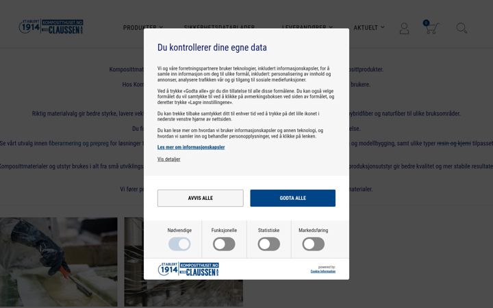 Screenshot of kompositthuset.no
