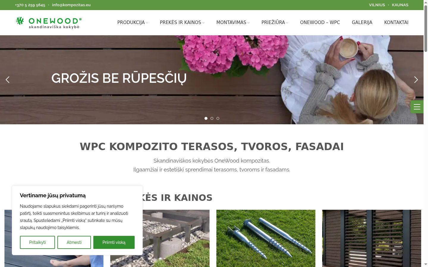 Posnetek zaslona pasice za privolitev, prikazane pred kakršno koli interakcijo