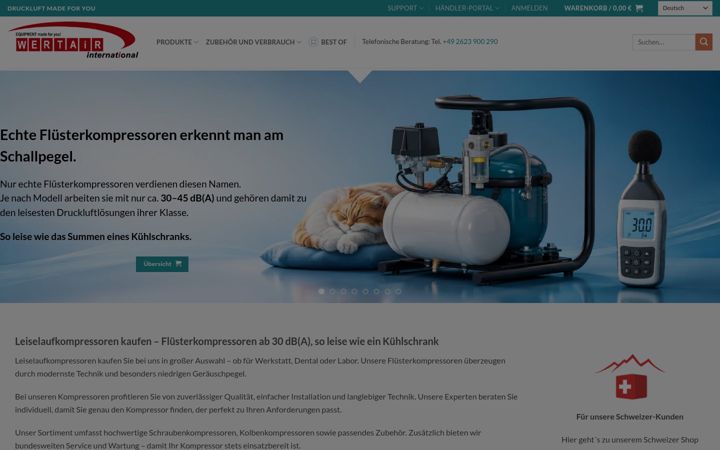 Screenshot of kompressorenshop.de