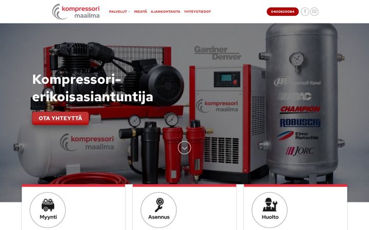 Screenshot of kompressorimaailma.fi