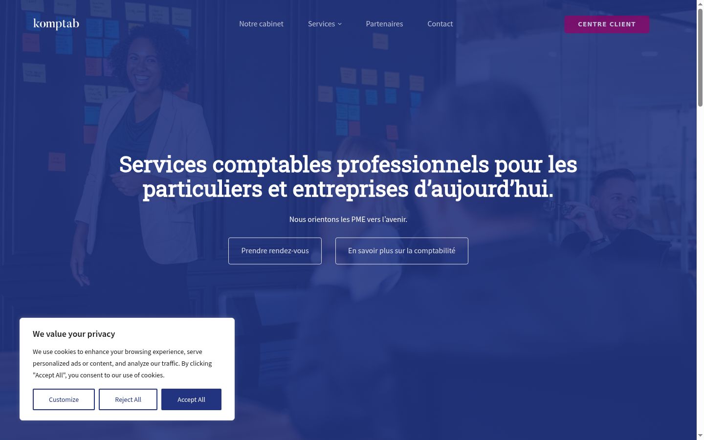 Screenshot of the consent banner shown before any interaction