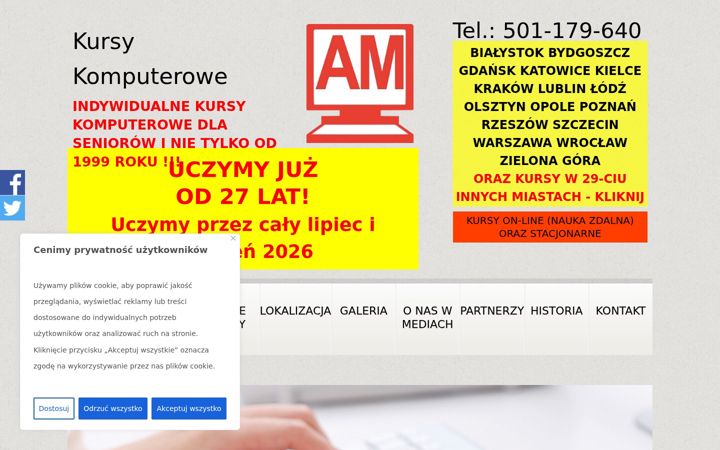 Screenshot of komputerowekursy.eu