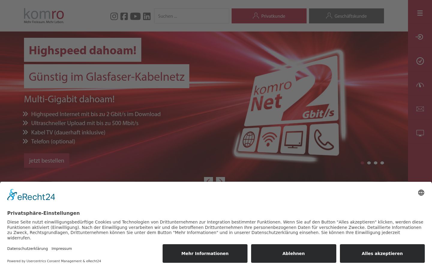 Screenshot of the consent banner shown before any interaction