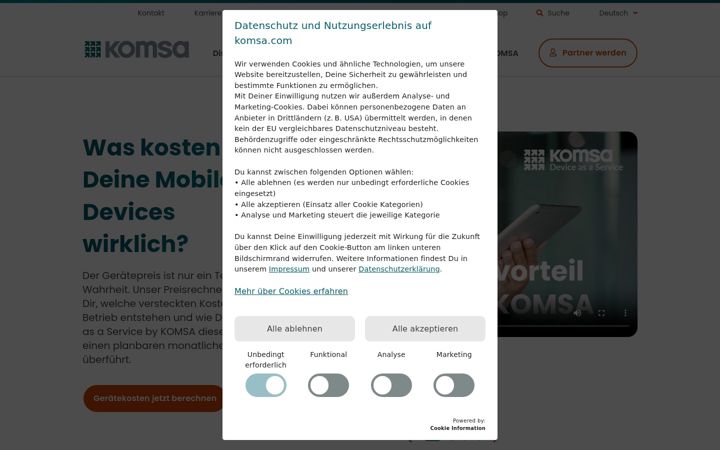 Screenshot of komsa.com