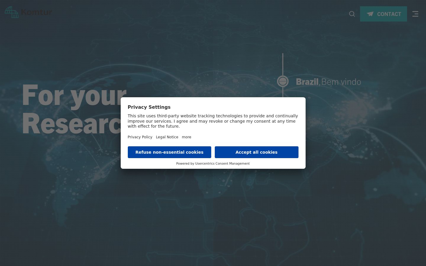 Screenshot of the consent banner shown before any interaction