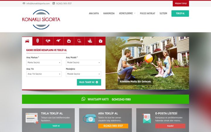 Screenshot of konaklisigorta.com.tr