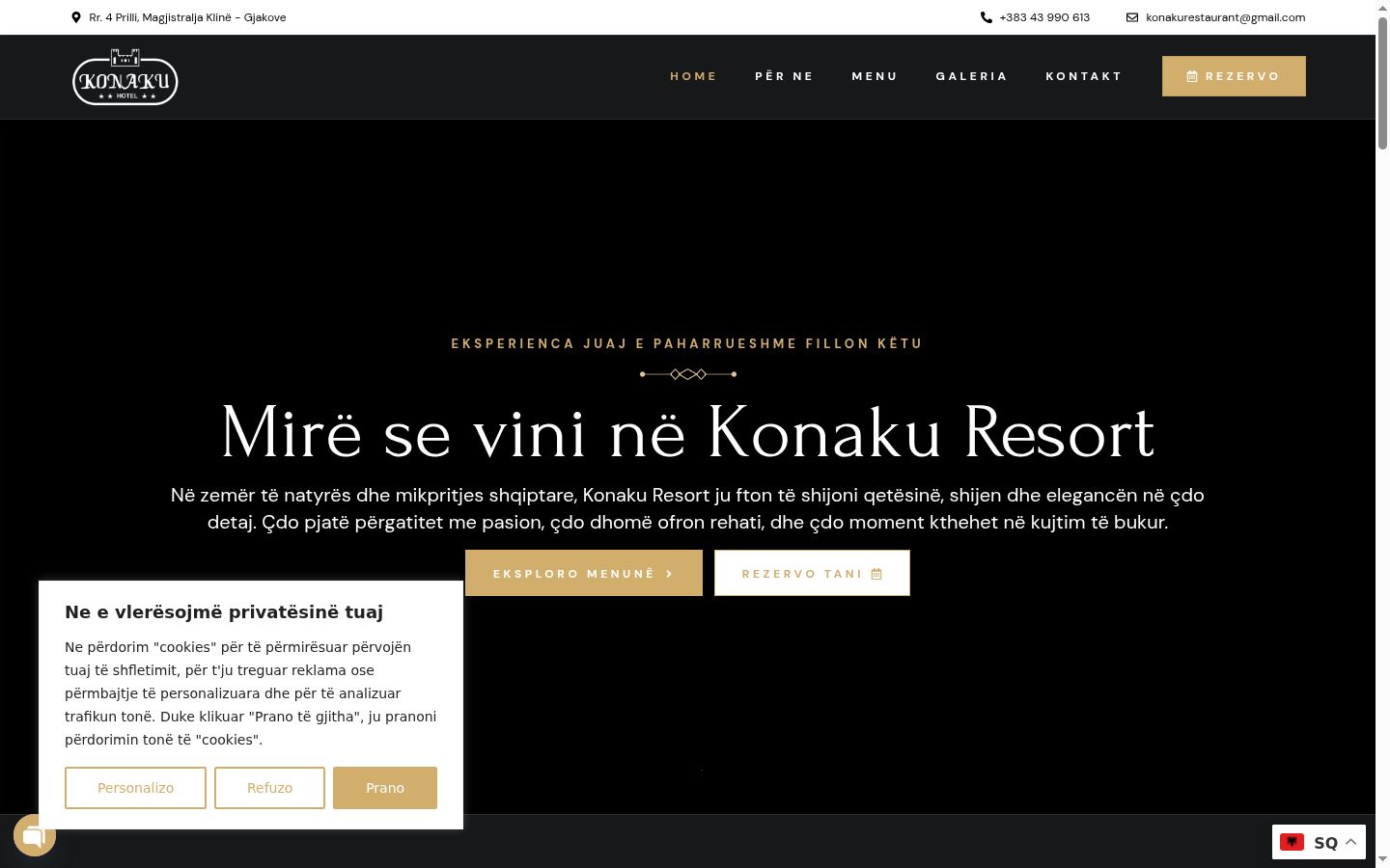 Snímek obrazovky baneru souhlasu zobrazeného před jakoukoli interakcí