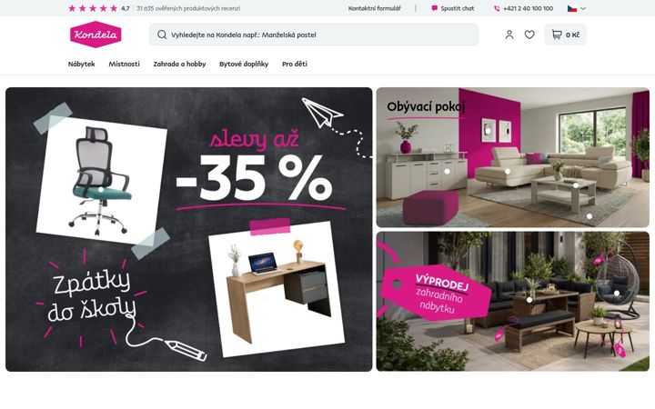 Screenshot of kondela.cz