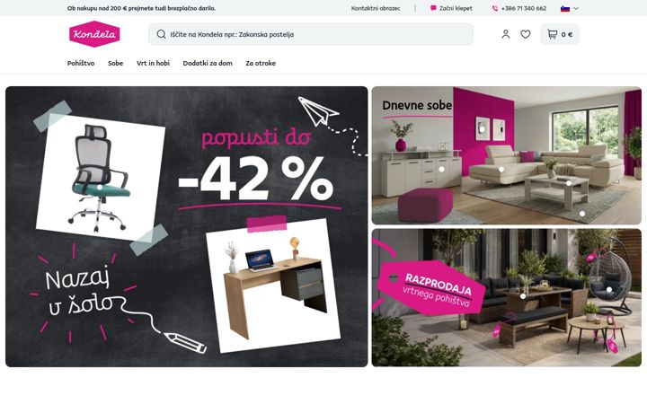 Screenshot of kondela.si