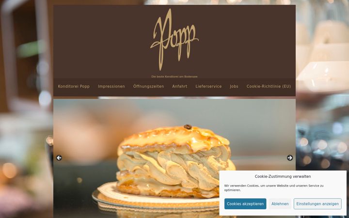 Screenshot of konditorei-popp.de