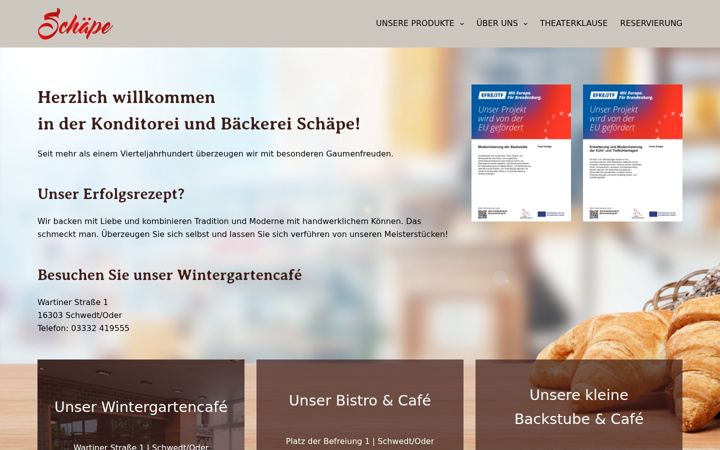Screenshot of konditorei-schaepe.de