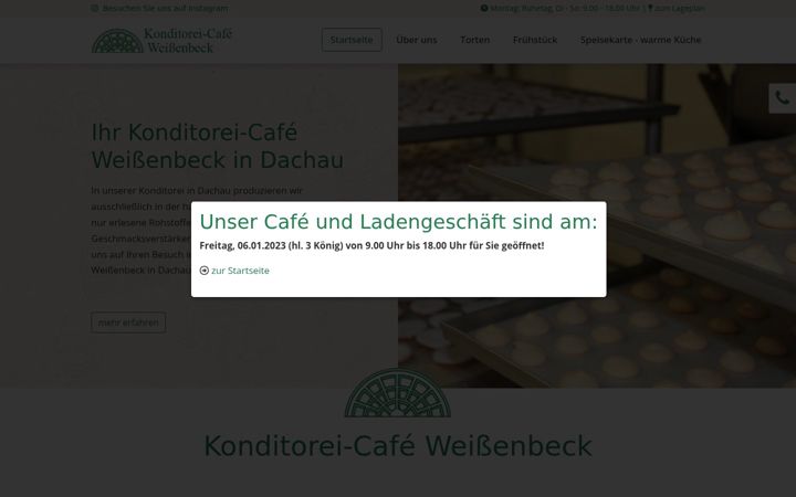 Screenshot von konditorei-weissenbeck.de