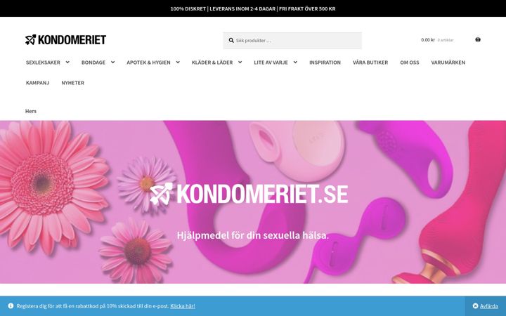 Screenshot of kondomeriet.se