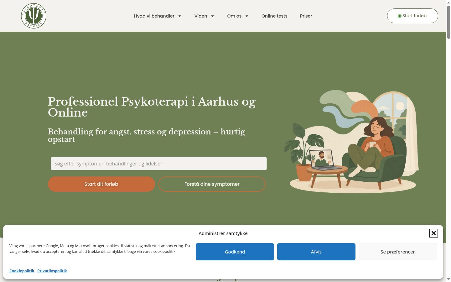 Screenshot del banner di consenso mostrato prima di qualsiasi interazione