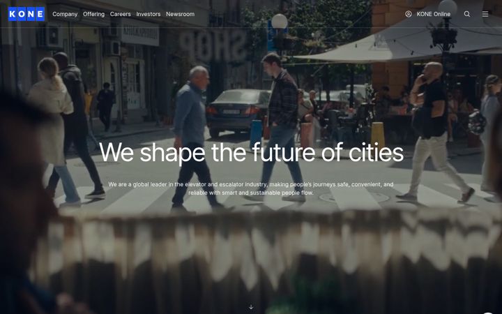 Screenshot of kone.com