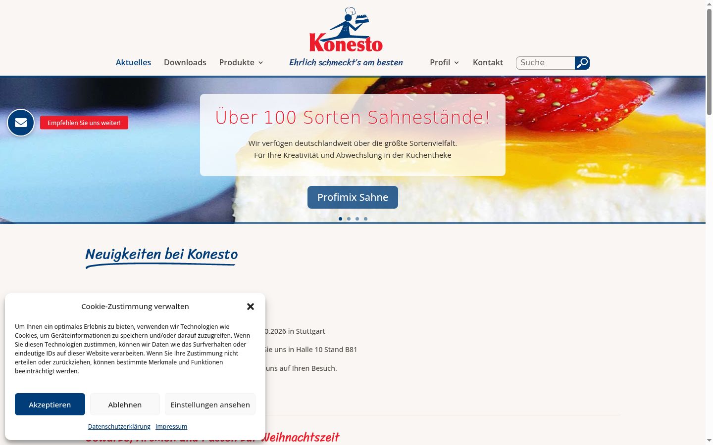 Screenshot of the consent banner shown before any interaction