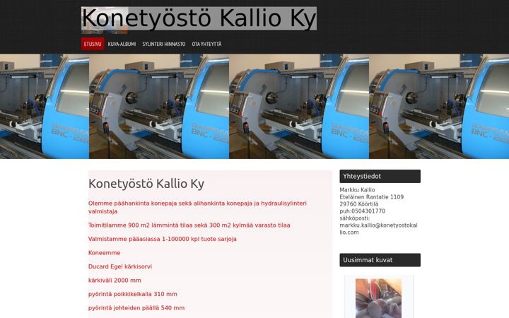 Screenshot of konetyostokallio.com
