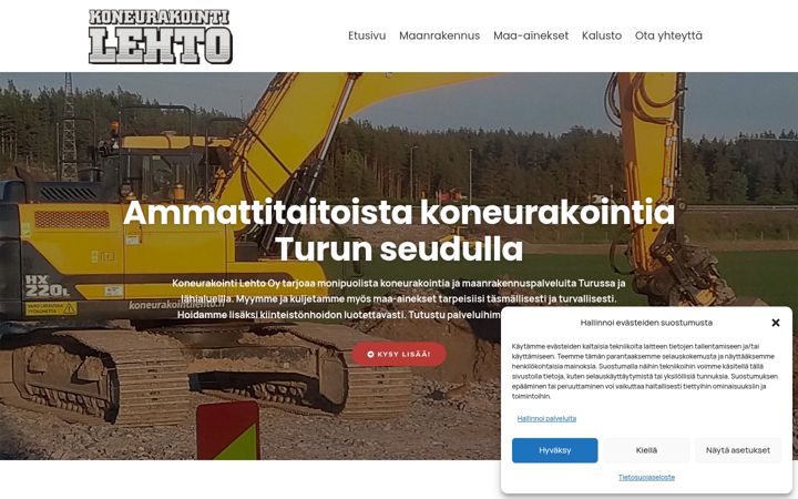Screenshot of koneurakointilehto.fi