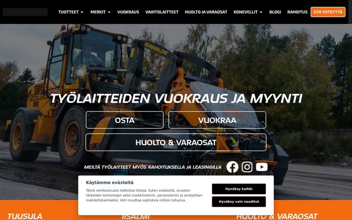 Screenshot of konevel.fi