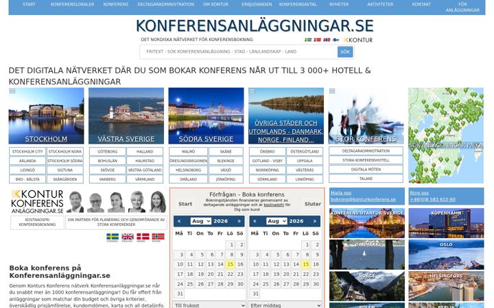 Screenshot of konferensanlaggningar.se