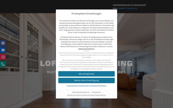 Screenshot of konferenzraum-duesseldorf.de