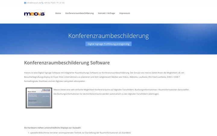 Screenshot of konferenzraumbeschilderung.de