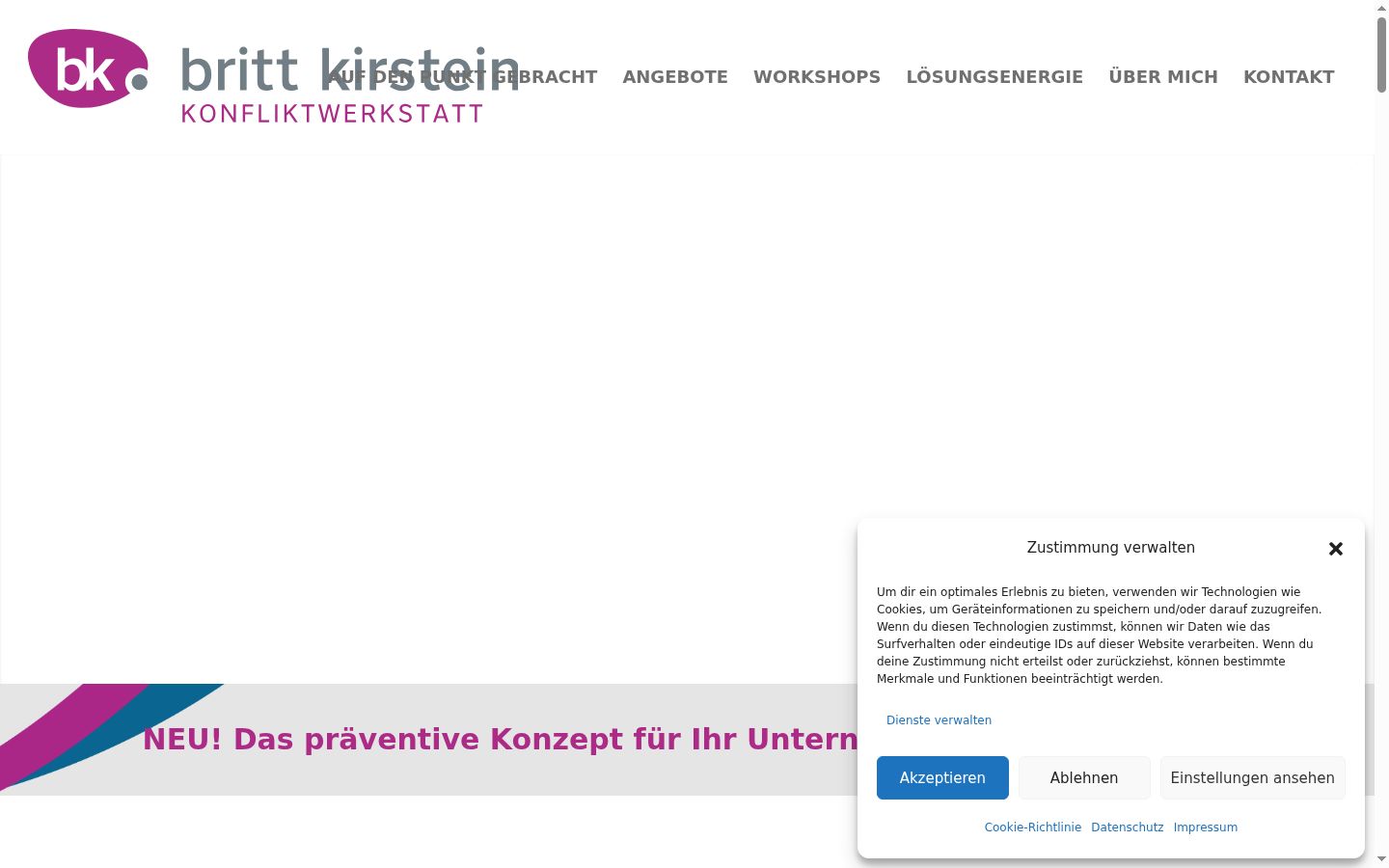 Screenshot of the consent banner shown before any interaction