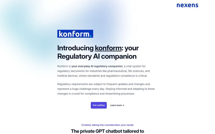 Screenshot of konform.ai