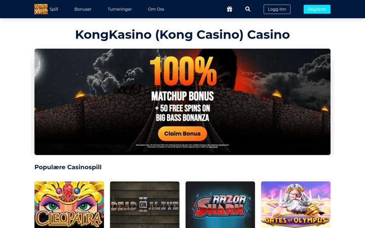 Captura de ecrã de kong-casino-no.com