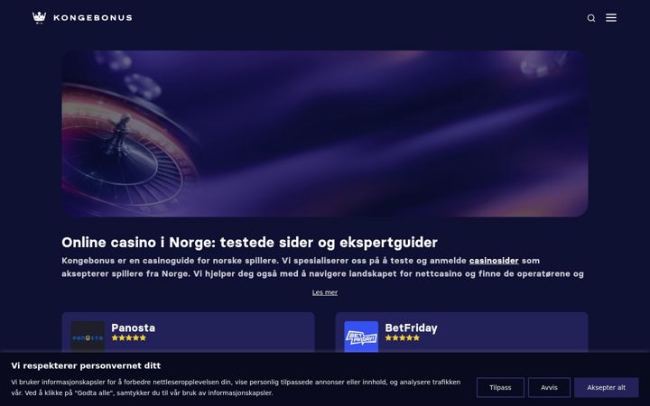 Screenshot of kongebonus.com