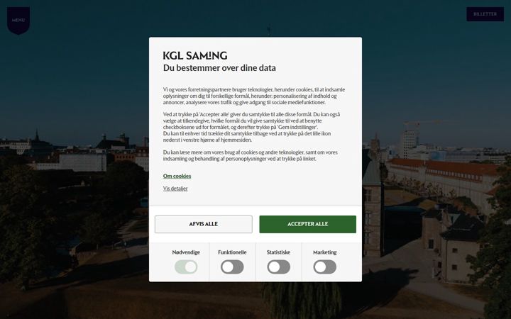 Screenshot of kongernessamling.dk