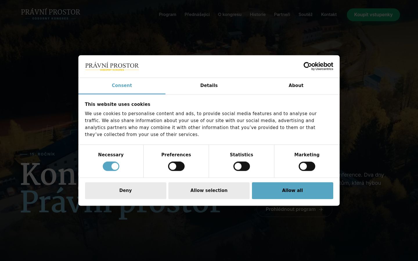 Capture d'écran de la bannière de consentement affichée avant toute interaction
