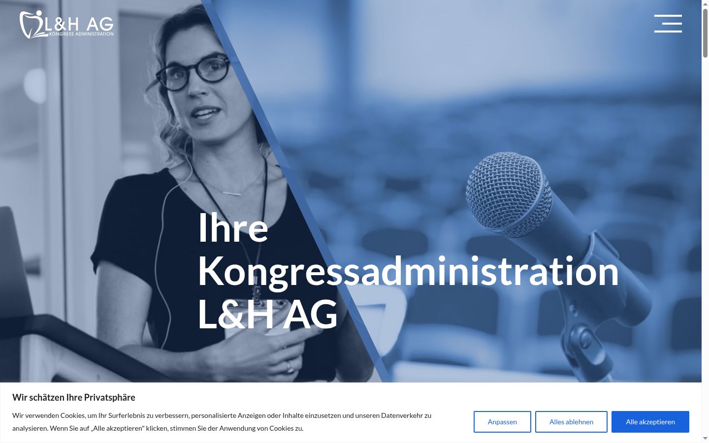 Screenshot des Einwilligungsbanners vor jeglicher Interaktion