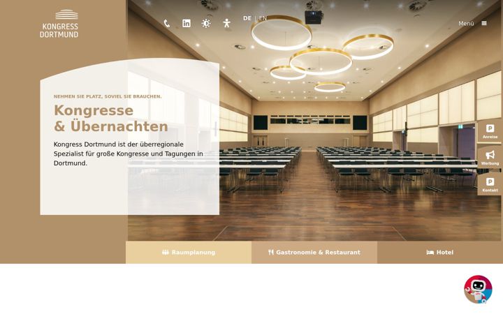 Screenshot of kongresszentrum-dortmund.de