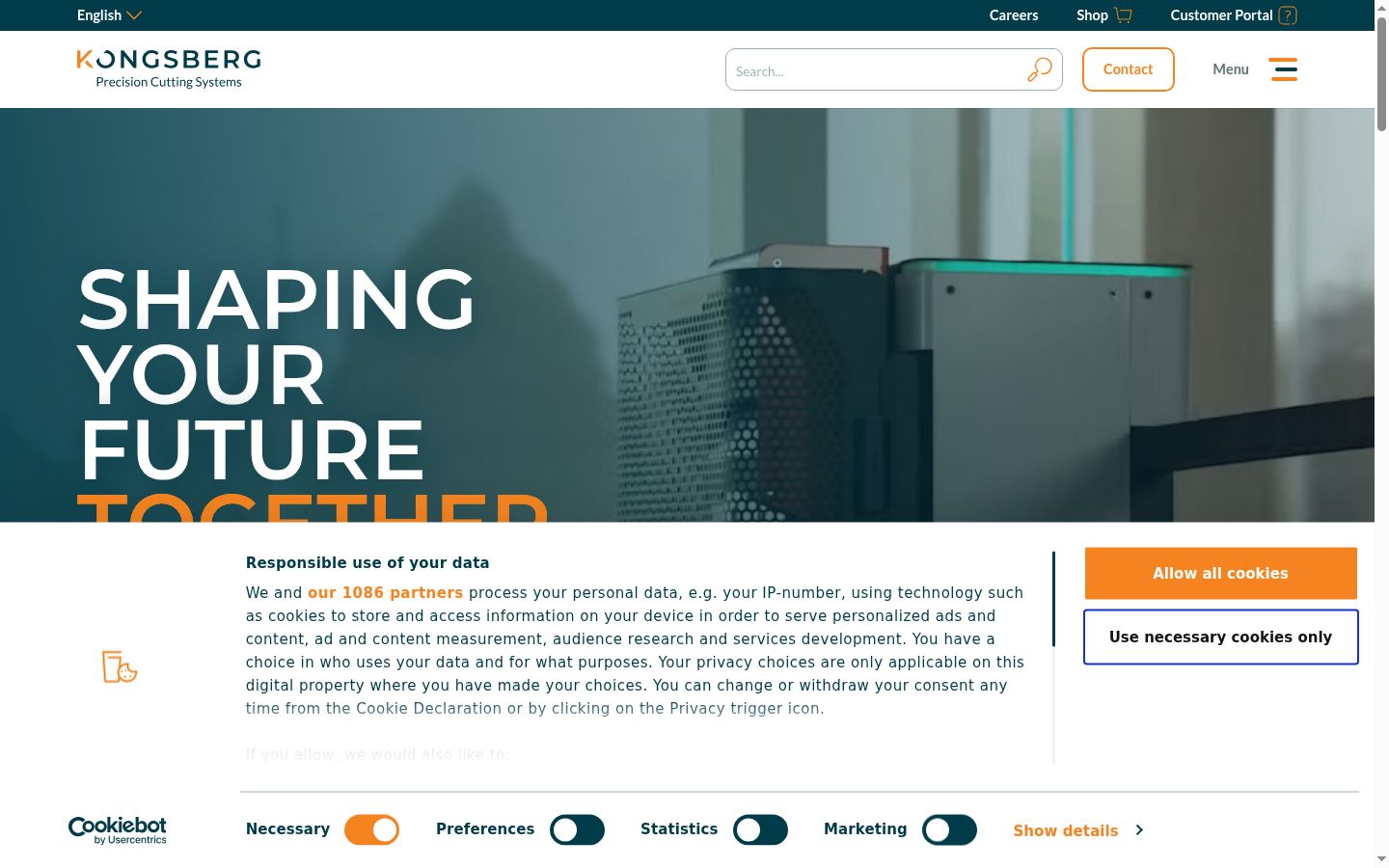 Screenshot of the consent banner shown before any interaction