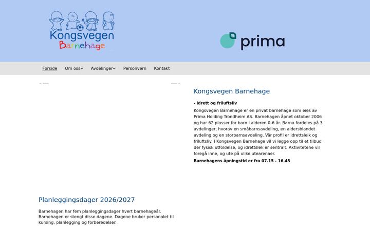 Screenshot of kongsvegenbarnehage.no