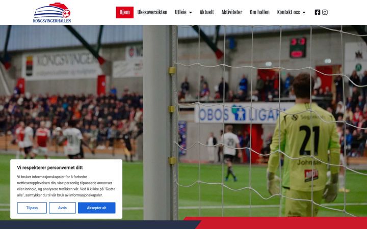 Screenshot of kongsvingerhallen.no