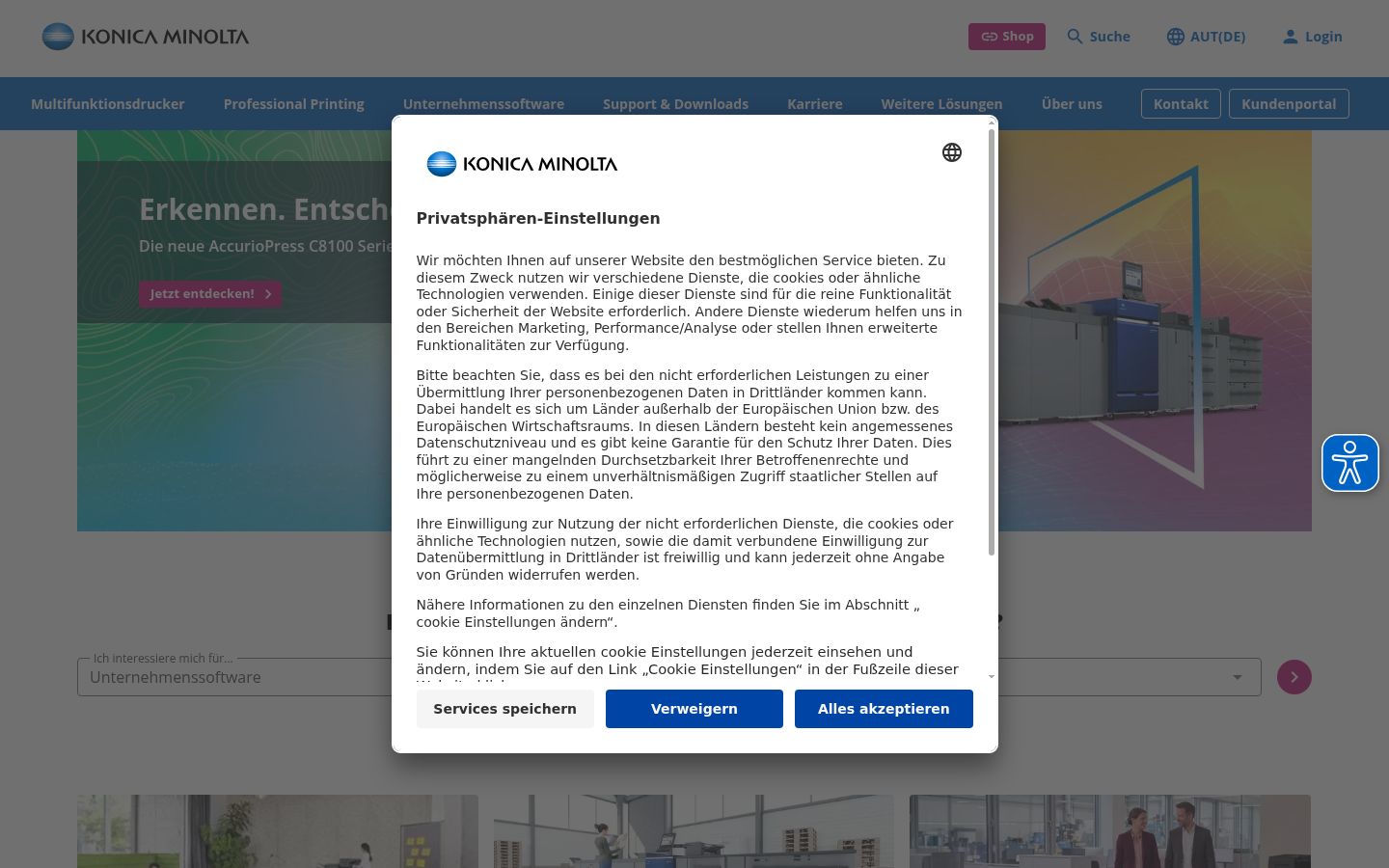 Screenshot tal-banner tal-kunsens muri qabel kwalunkwe interazzjoni