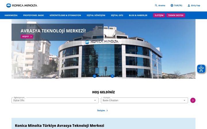 Screenshot of konicaminolta.com.tr