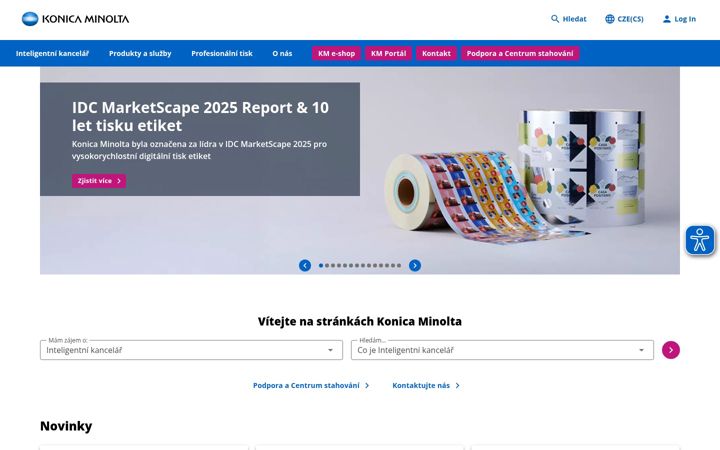 Screenshot of konicaminolta.cz